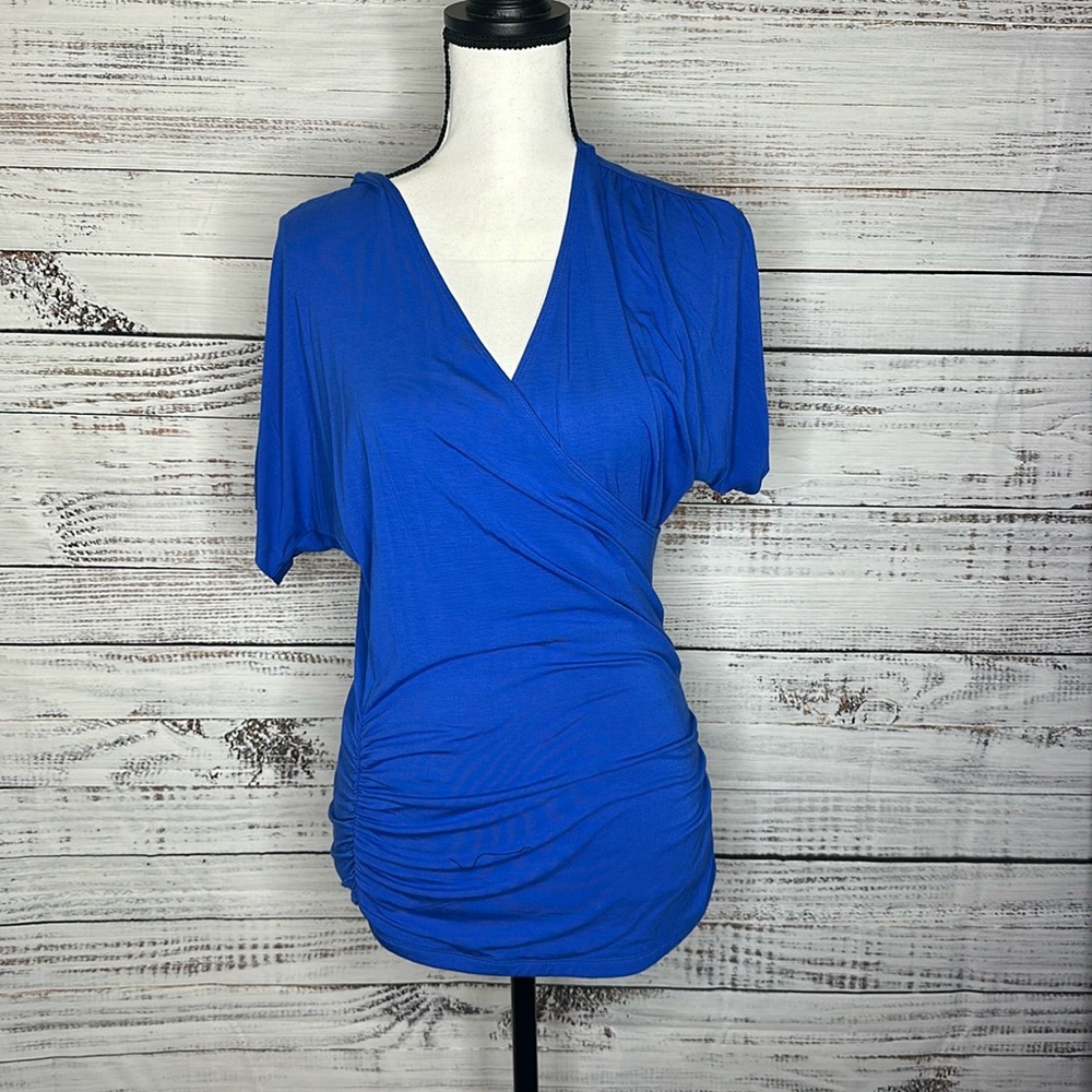 Made by Johnny Blue Criss-Cross Dressy Women's Top NWT Size S